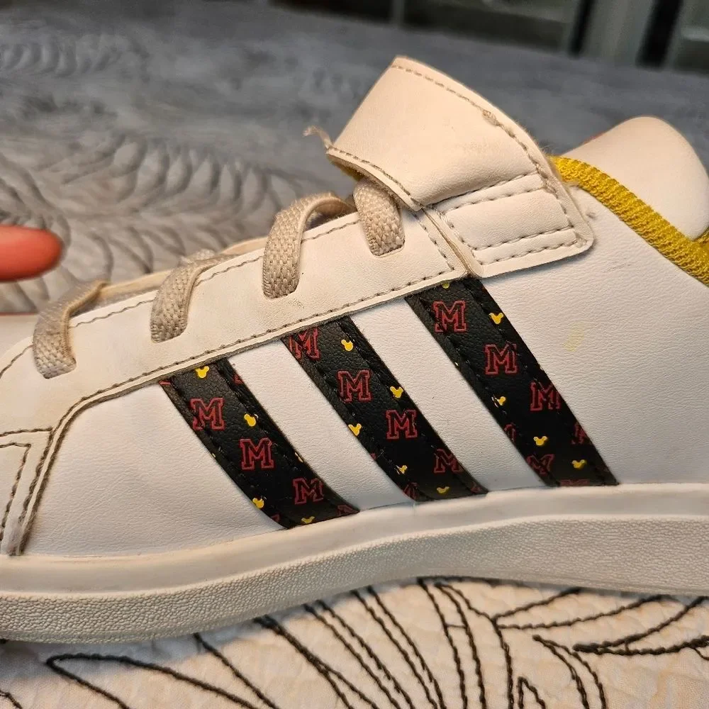 VGUC Adidas Disney Grand Court Mickey Mouse Velcro Sneakers Kids 2